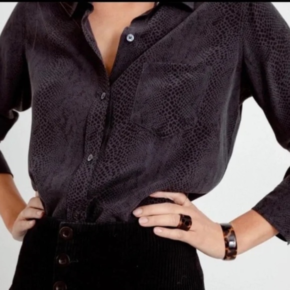 Rails Rebel Silk Blouse - Ivory Snakeskin main image 1